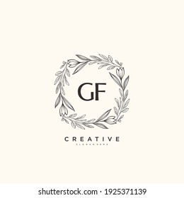 GF Beauty vector initial logo art, handwriting logo of initial signature, wedding, fashion, jewerly, boutique, floral and botanical with creative template for any company or business.