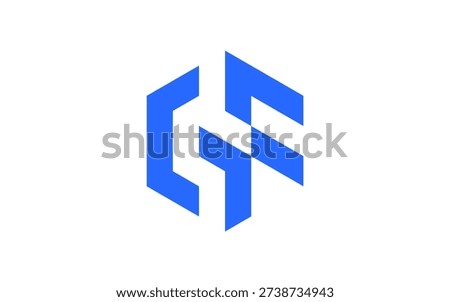 GF bold geometric monogram logo set within a sharp hexagon shape. Masculine, strong, convey power, stability, and modern. Perfect for construction, industrial, etc.