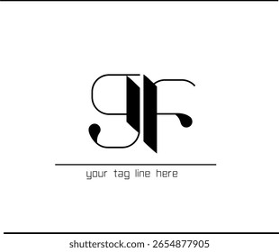 GF Caligrafia Logo - Elegante G e F Interlocked Monograma Design