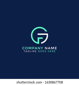 GF circle logo FG icon vector with round