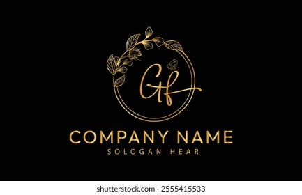 GF F G  initial signature logo template vector