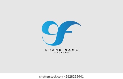 GF, FG, Abstract initial monogram letter alphabet logo design