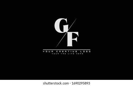 GF FG abstract vector logo monogram template