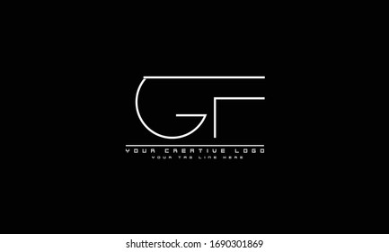 GF FG abstract vector logo monogram template