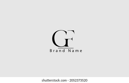 GF FG G F abstract vector logo monogram template