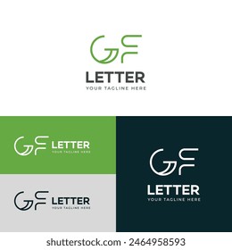 GF, FG letter logo design template elements. Modern abstract digital alphabet letter logo.