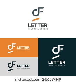 GF, FG letter logo design template elements. Modern abstract digital alphabet letter logo.