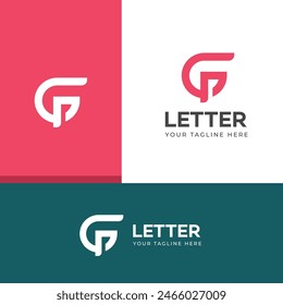 GF, FG letter logo design template elements. Modern abstract digital alphabet letter logo.