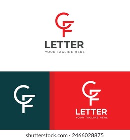 GF, FG letter logo design template elements. Modern abstract digital alphabet letter logo.