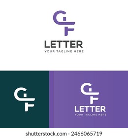Elementos de Plantilla de diseño de logotipo GF, FG. Logo de letras digitales abstractas modernas.