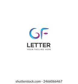 GF, FG letter logo design template elements. Modern abstract digital alphabet letter logo.