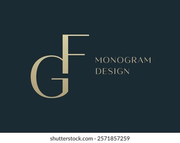 GF or FG letter logo icon design. Classic style luxury initials monogram.