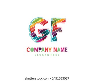 GF Full color initial logo vector
