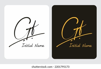 Gf G f initial handwriting Gf initial handwriting signature logo template vector hand lettering for designs or for identity