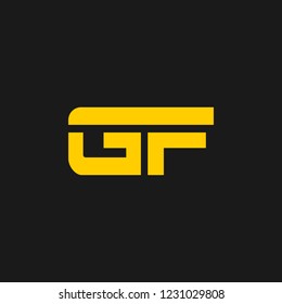 GF or G F letter alphabet logo design in vector format.