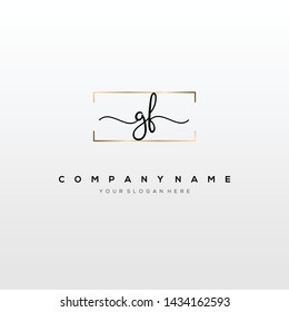 GF handwriting initial logo template vector.