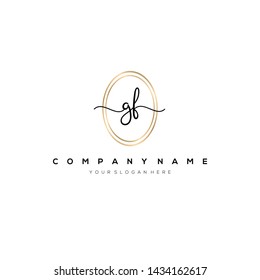 GF handwriting initial logo template vector.