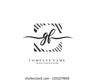 GF handwriting initial  logo vector