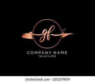 GF handwriting initial  logo vector