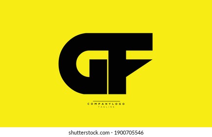 Icono de GF diseño de alfabeto de texto de letra monograma