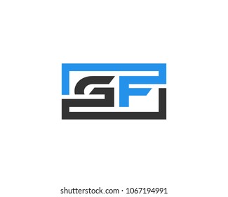 GF initial box letter logo template vector