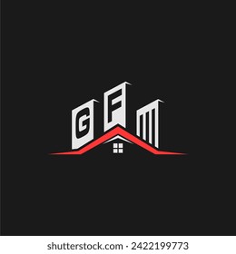 Vector de diseño del logotipo de la casa de la construcción inicial de GF