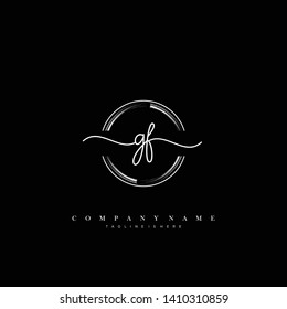 GF initial handwriting logo template vector
