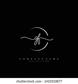 GF initial handwriting logo template vector