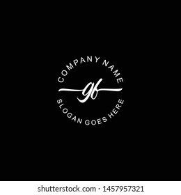 GF Initial handwriting logo template vector