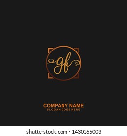 GF Initial handwriting logo vector