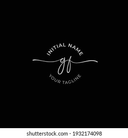 gf Initial handwriting signature logo vector. Hand lettering for designs