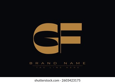 GF initial letter logo design. Letter G and F luxury alphabet letter logo icon template