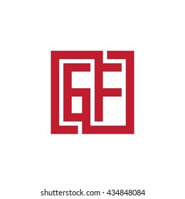 GF initial letters looping linked square logo red