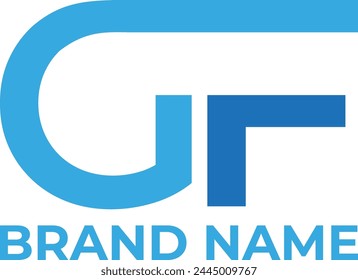 GF initial logo design vector