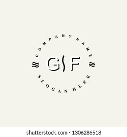 GF Initial logo template vector