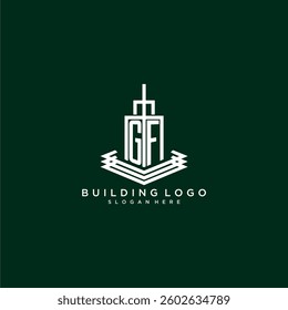 GF initial monogram building logo for real estate