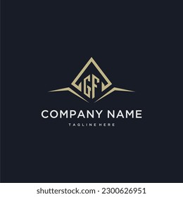 GF initial monogram logo for real estate with polygon style