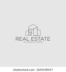GF initial monogram logo for real estate with luxury building style