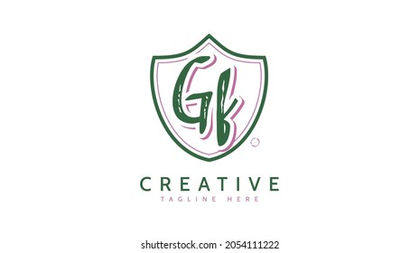GF Initials, handwriting logo vector
