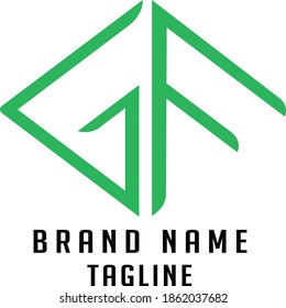 GF initials logo, name initials logo, company initials logo, person initials logo.