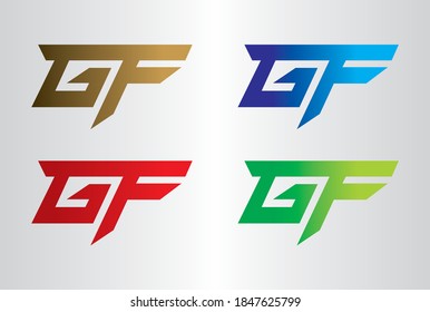 GF Letter Logo Design with Creative Modern Trendy Typography. Minimalist, Creative, Unique Logo Design. This logo icon incorporate with abstract shape in the creative way.