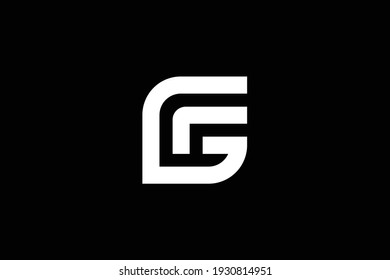 Diseño del logo de la carta GF sobre fondo de lujo. Concepto del logotipo de la letra de las iniciales del monograma FG. Diseño de iconos GF. Diseño de iconos de letras blancas elegantes y profesionales en el fondo negro.