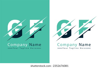 Elementos de concepto de diseño de vectores de logotipo GF