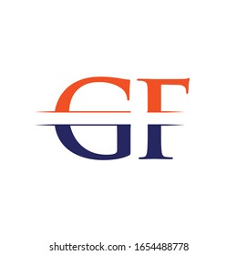 GF letter Type Logo Design vector Template. Abstract Letter GF logo Design