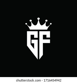 GF logo monogram emblem style with crown shape design template