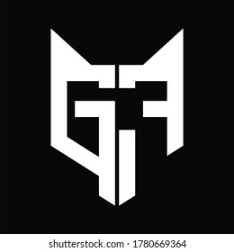 GF Logo monogram with fox head shape design template