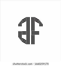 GF Logo-Monogramm-Umriss-Stil einzeln auf weißem Hintergrund