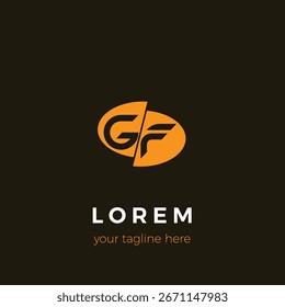Logotipo de GF con círculos separados en naranja