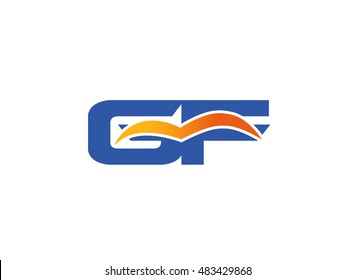 GF Logo. Vector Graphic Branding Letter Element
