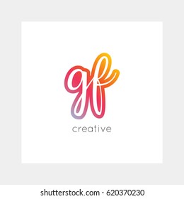 GF logo, vector. Useful as branding, app icon, alphabet combination, clip-art.